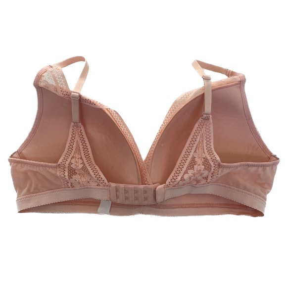 Knix Lace Deep V Bralette Size XXL Peach Lightweight Thin Adjustable Straps - Picture 3 of 5